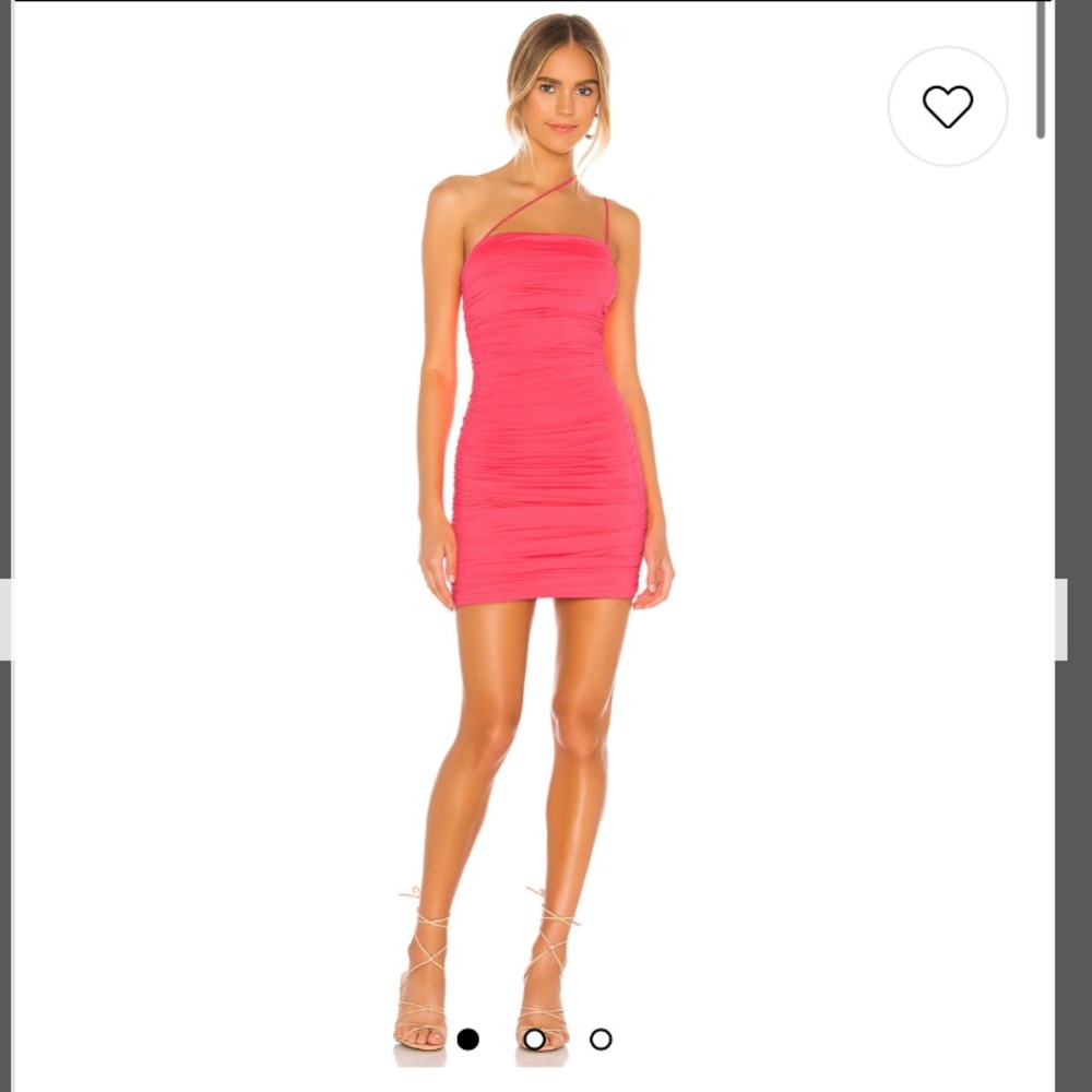 superdown Hot Pink Ruched One-Shoulder Mini Dress - Picture 14 of 15